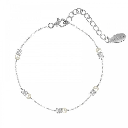 Georgini Pearl CZ Noel Nights Snow Drop Silver Bracelet