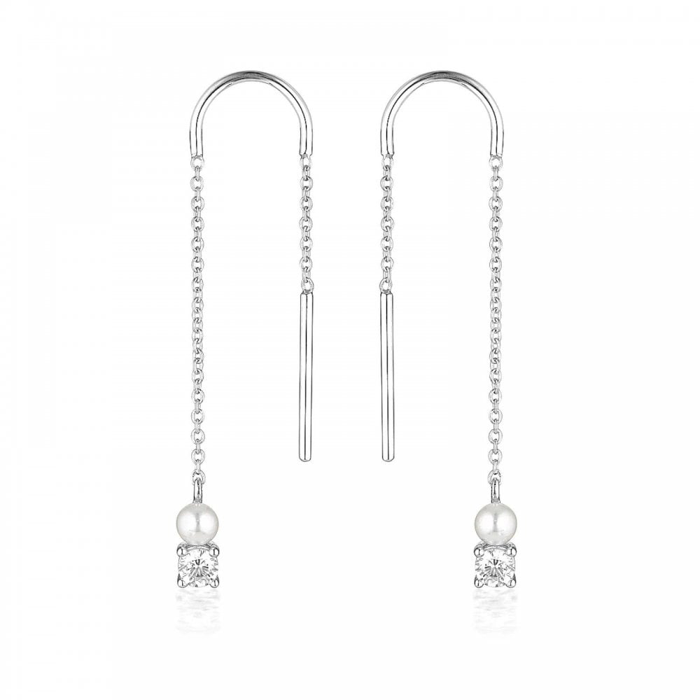 Georgini Pearl CZ Noel Nights Snow Drop Silver Earrings