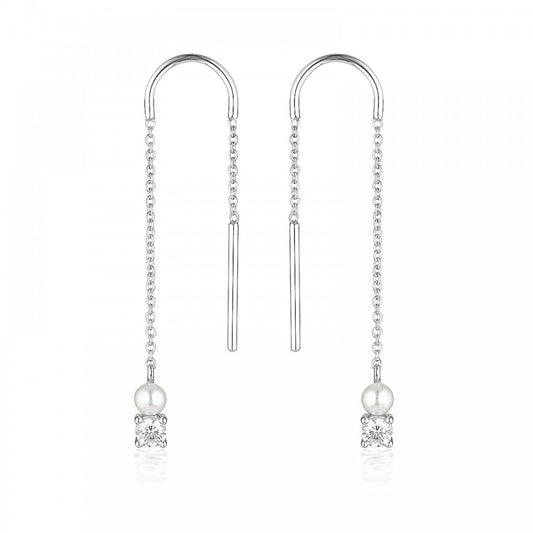 Georgini Pearl CZ Noel Nights Snow Drop Silver Earrings