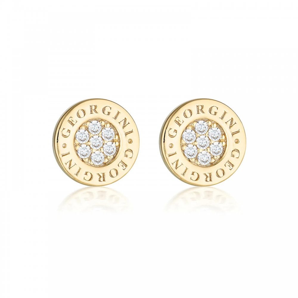Georgini Reflection Gold Plated CZ Stud Earrings