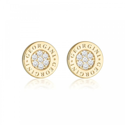 Georgini Reflection Gold Plated CZ Stud Earrings