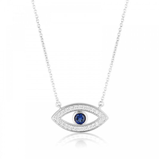 Georgini Rock Star Blue Evil Eye Silver CZ Pendant