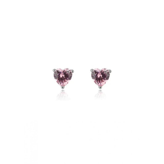 Georgini Sweetheart Pink Zirconia Silver Stud Earrings