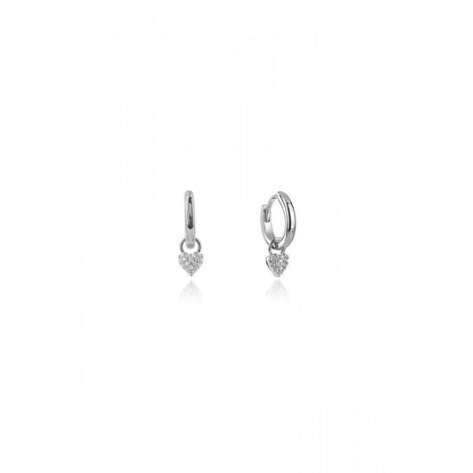 Georgini Sweetheart Sparkly Heart Drop Silver Hoop