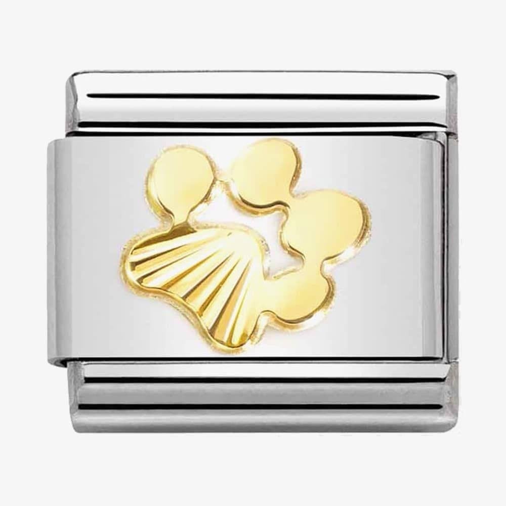 Gold Diamond-coated dog footprint