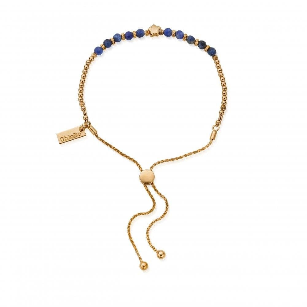 Gold Midnight Star Sodalite Adjustable Bracelet