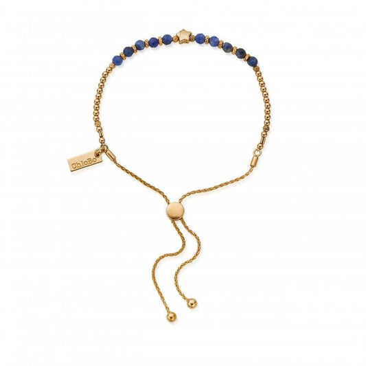Gold Midnight Star Sodalite Adjustable Bracelet