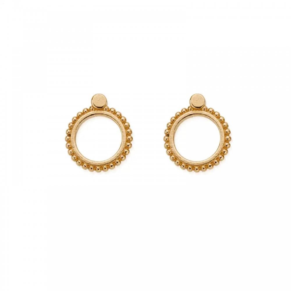 Gold New Moon Stud Earrings