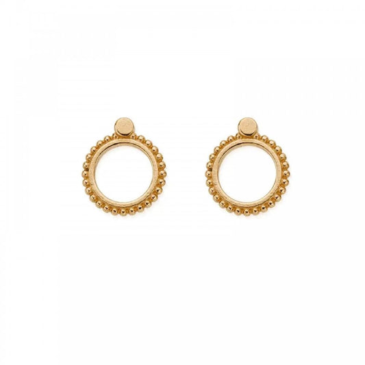 Gold New Moon Stud Earrings