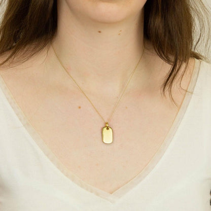 Gold Plated Dog Tag with Chain