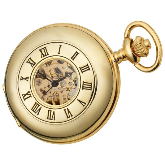 Gold Plated Half Hunter Mechanical Watch
