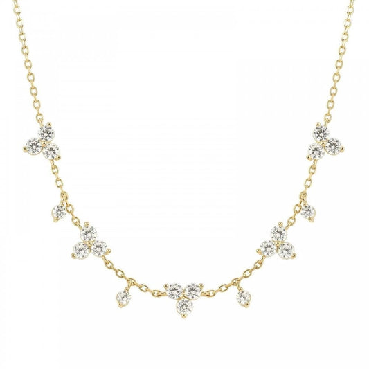 Gold Plated Life Bouquet Flower Necklace