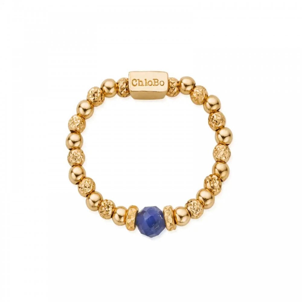 Gold Sparkle Sodalite Ring Medium