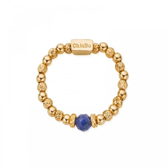 Gold Sparkle Sodalite Ring Medium