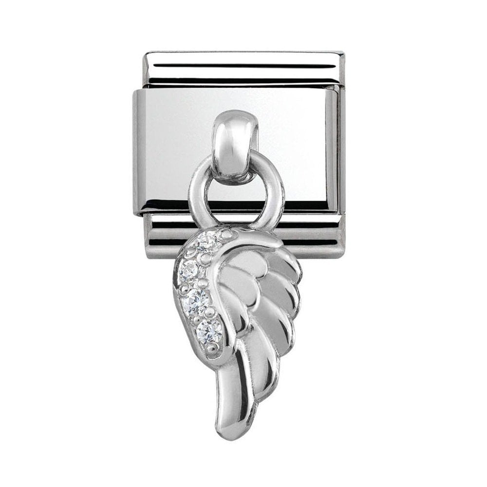 Hanging Angel Wing Pave Link