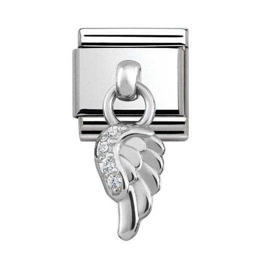 Hanging Angel Wing Pave Link