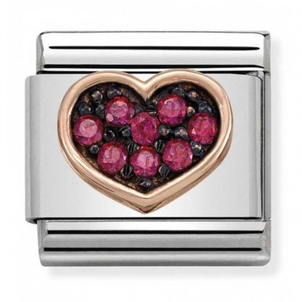 Heart Red Black Rhodium Link