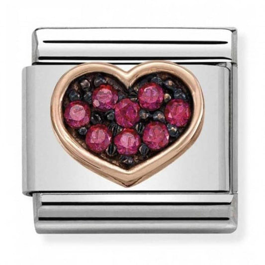 Heart Red Black Rhodium Link