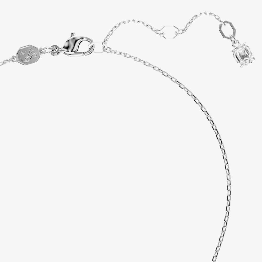 Hyperbola Rhodium Plated White Heart Necklace
