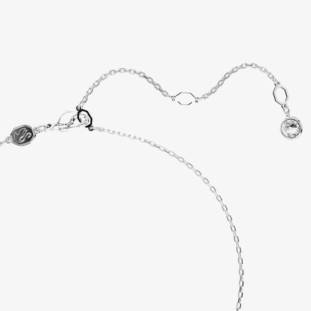 Hyperbola Rhodium Plated White Infinity Necklace