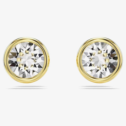 Imber Gold Plated White Crystal Stud Earrings