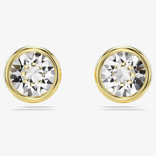Imber Gold Plated White Crystal Stud Earrings