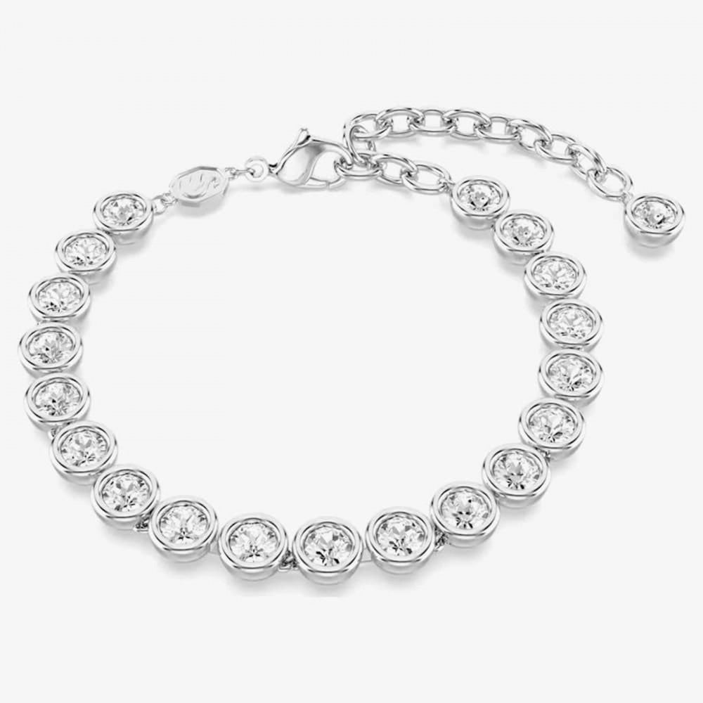 Imber Rhodium Plated White Crystal Tennis Bracelet
