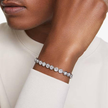 Imber Rhodium Plated White Crystal Tennis Bracelet