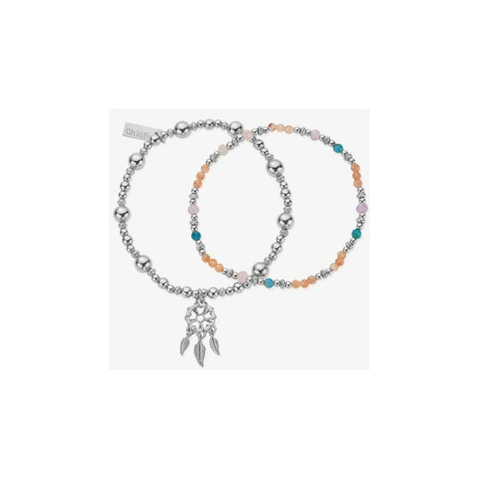 Island Energy Dusky Dreams Set of Two Silver Bracelets