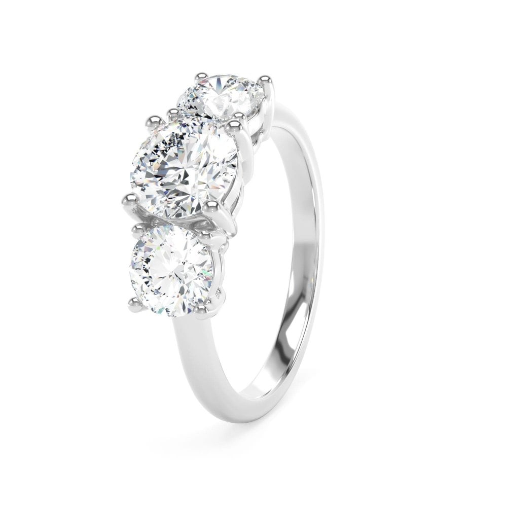 Lab Gown Diamond 3 Stone Plat Ring
