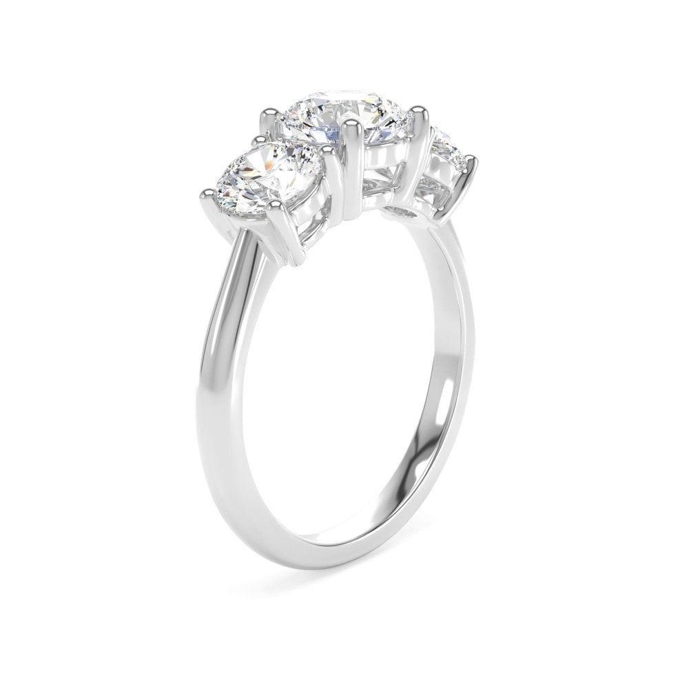 Lab Gown Diamond 3 Stone Plat Ring