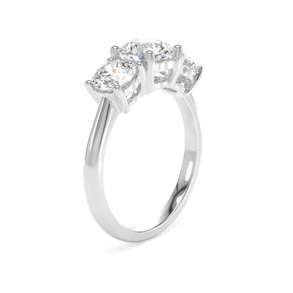 Lab Gown Diamond 3 Stone Plat Ring