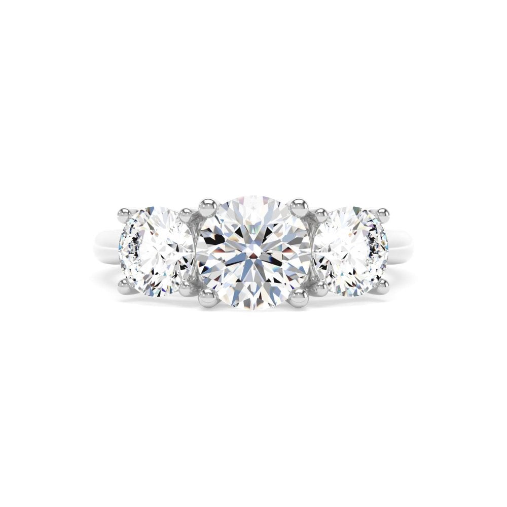 Lab Gown Diamond 3 Stone Plat Ring