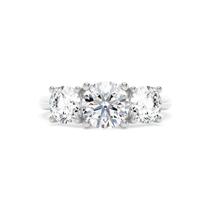 Lab Gown Diamond 3 Stone Plat Ring