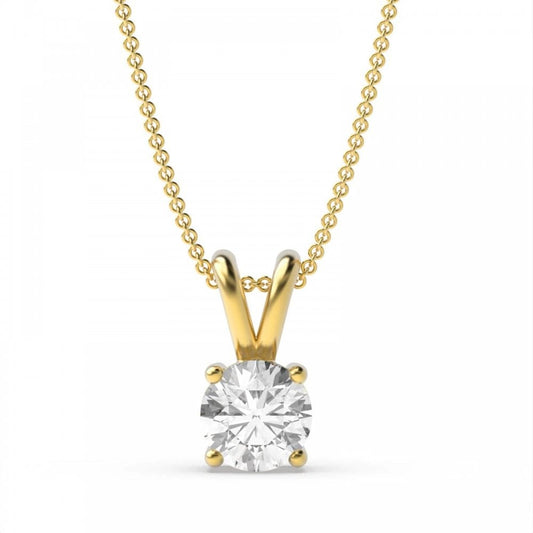 Lab Grown 0.50 Diamond Pendant & Chain 9ct White & Yellow Gold
