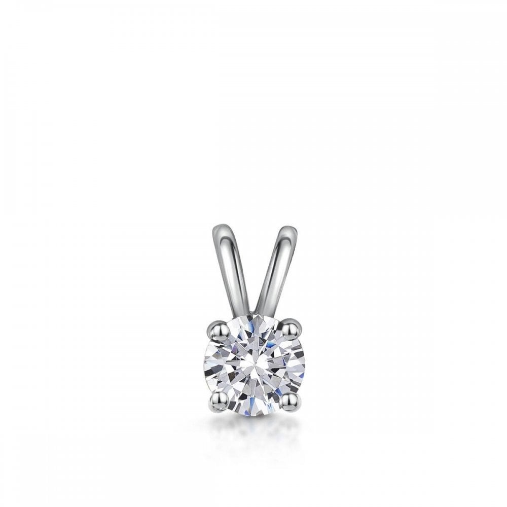Lab Grown 1.51ct Diamond Pendant & Chain 18ct White Gold