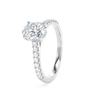 Lab Grown Oval 3.30 ct Diamond Ring