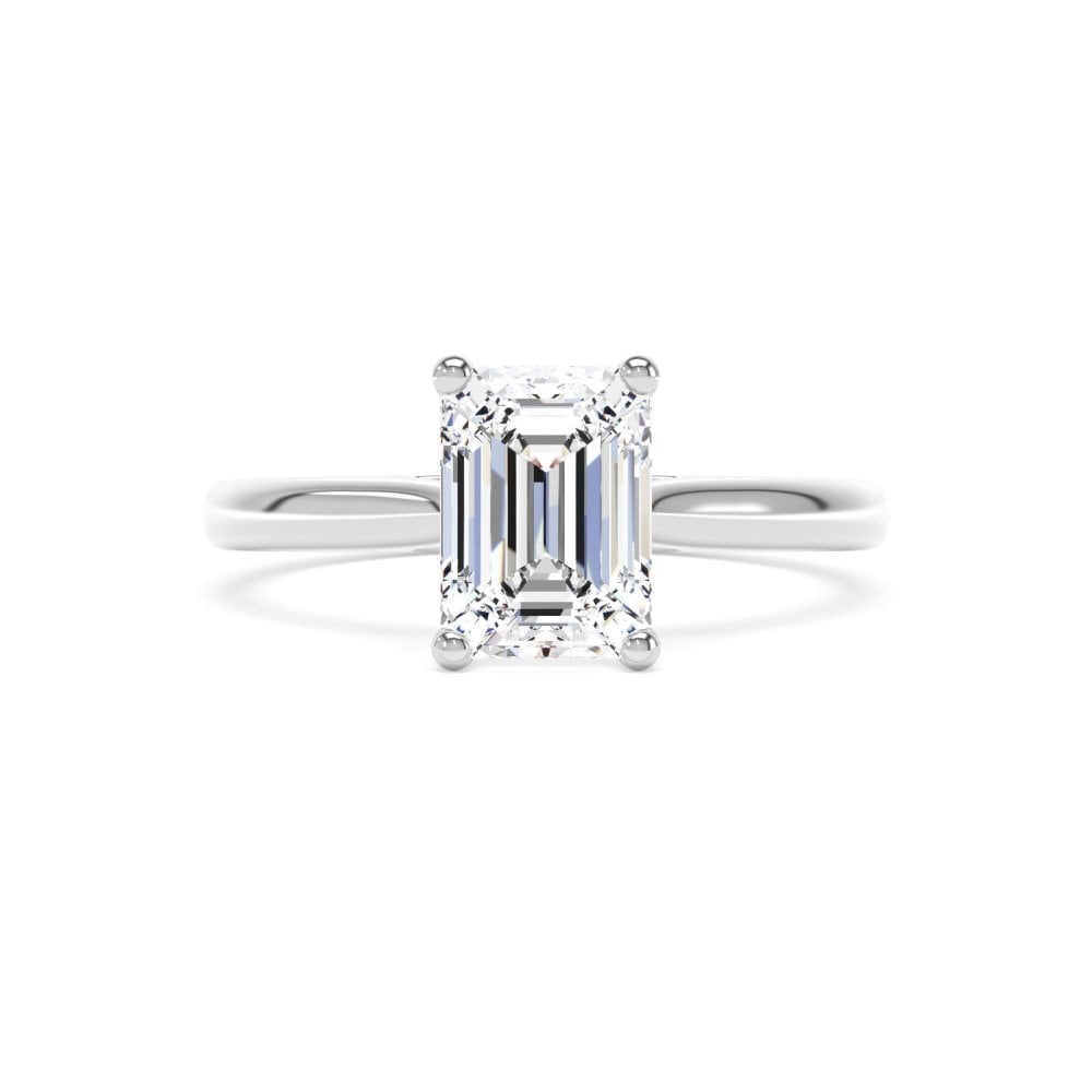 Lab Grown Plat Emerald Cut 3 ct Diamond Ring