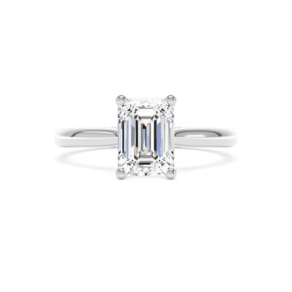 Lab Grown Plat Emerald Cut 3 ct Diamond Ring
