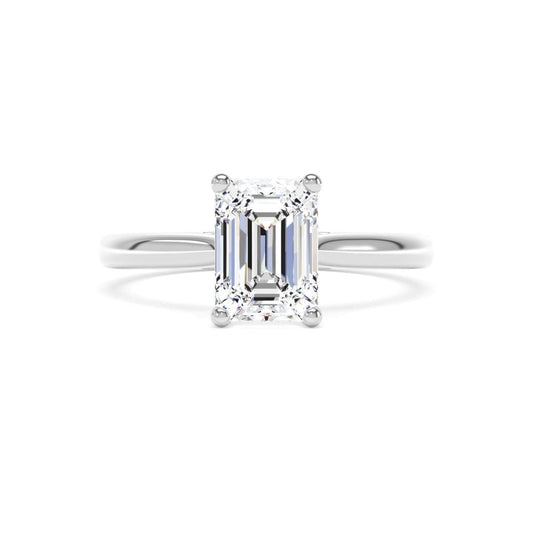 Lab Grown Plat Emerald Cut 3 ct Diamond Ring