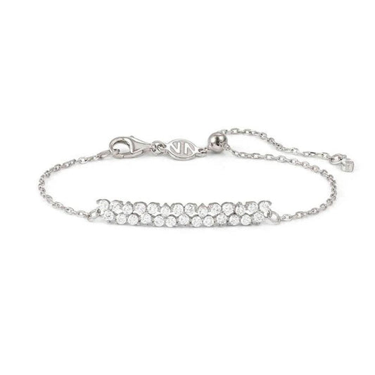 Life Bouquet CZ Bar Bracelet - Silver