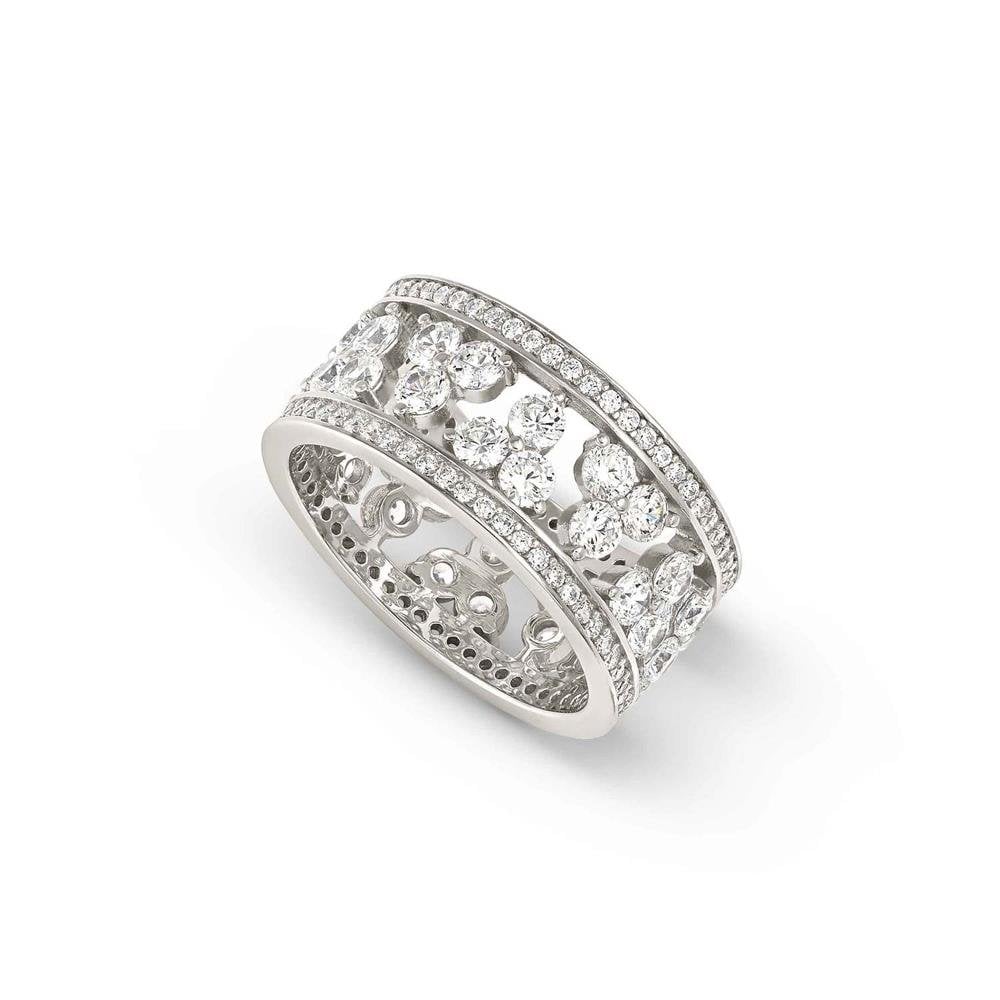 Life Bouquet Silver Openwork Large Band Ring