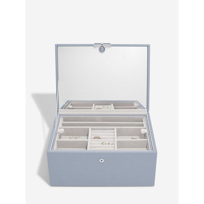 Luxury Classic Dusky Blue Jewellery Box