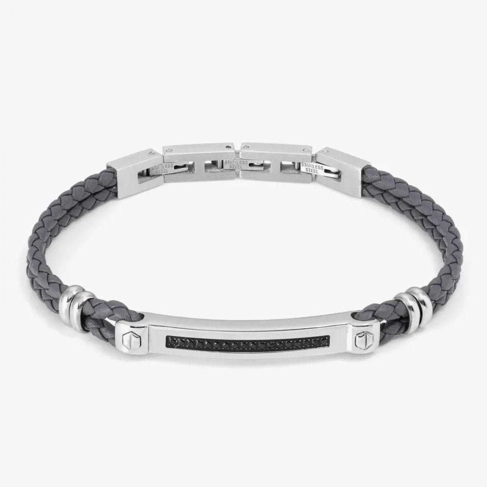 Manvision Steel Black CZ Grey Bracelet