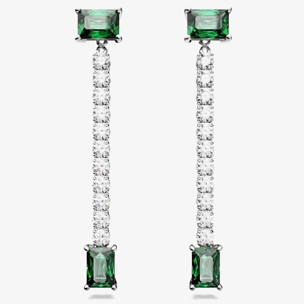 Matrix Mixed Cut Green Drop Earrings