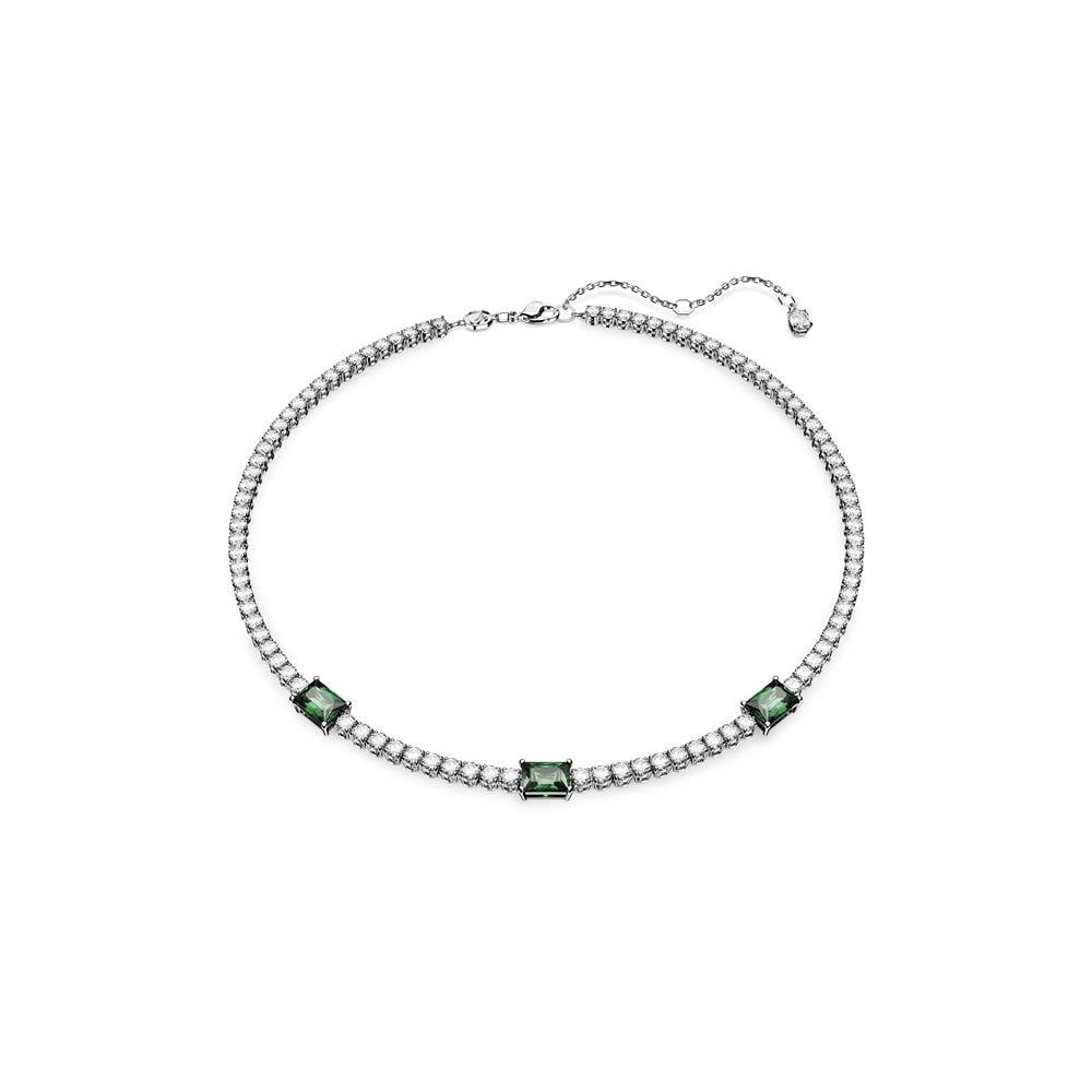 Matrix Mixed Cut Green Tennis Necklace