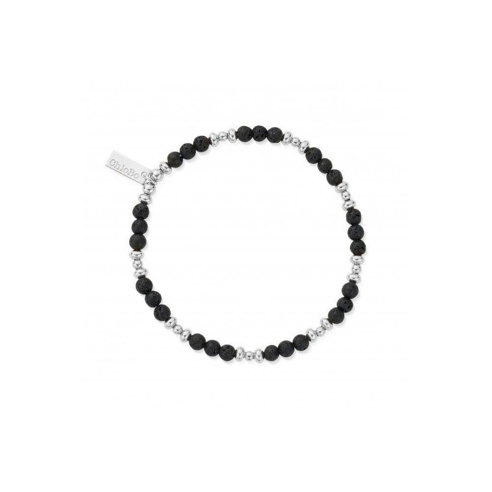 Men's Black Lava Saucer Bracelet