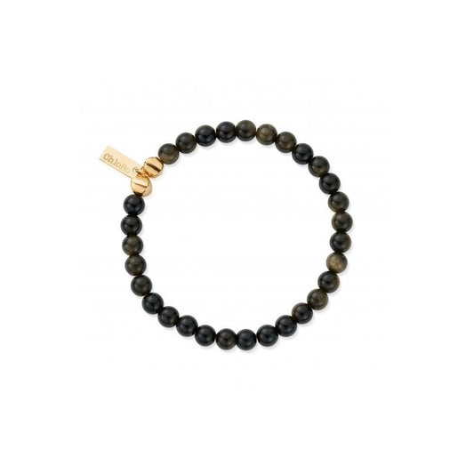 Men's Gold Golden Obsidian Bracelet