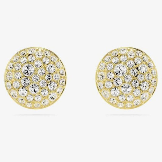Meteora Gold Plated White Crystal Stud Earrings
