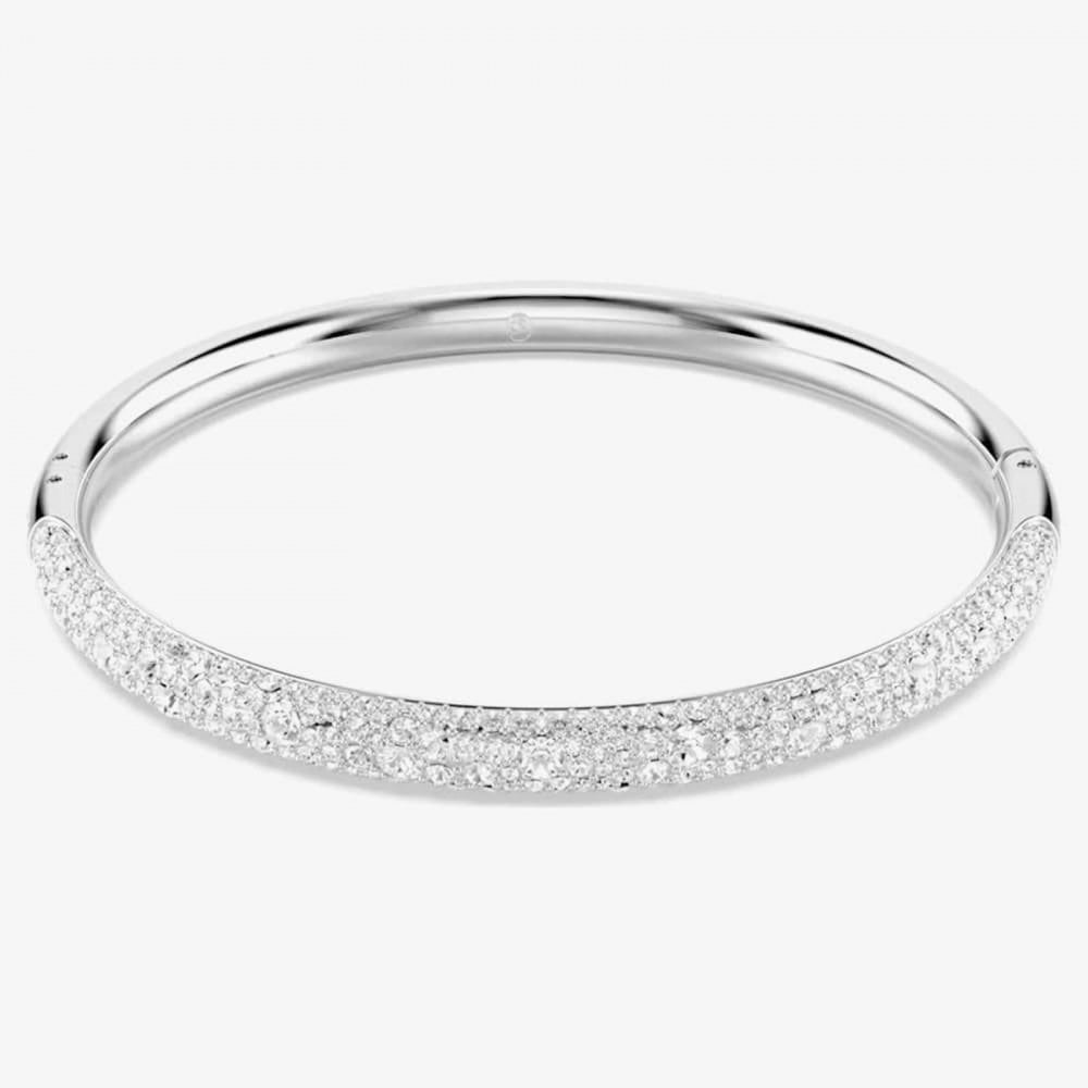 Meteora Rhodium Plated Snow Pave Bangle